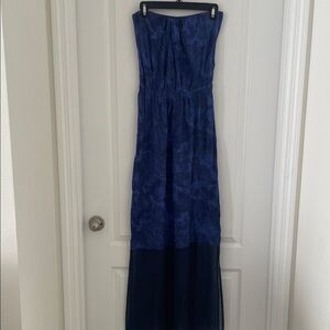 Express Strapless Navy Dress